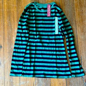 Merona The Ultimate Tee Medium Green Black Stripe